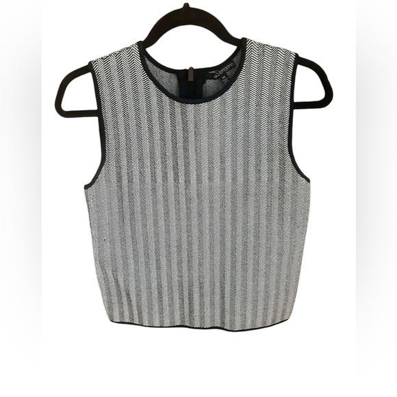 Evo Longoria Sweaters - Eva Longoria Sleeveless Chevron Pattern Vest Sweater Black / White Size Medium